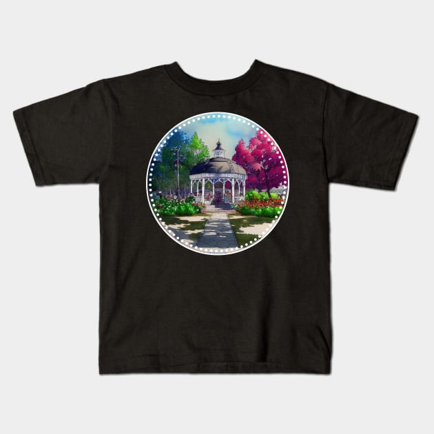 Gazebo at Town Square - Spring - Blue Sky II - Gilmore Kids T-Shirt by Fenay-Designs